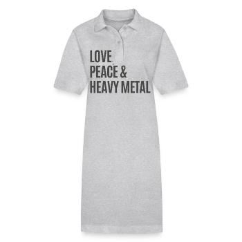 Love Peace & Heavy Metal - Stanley/Stella Frauen Bio-Polokleid PAIGER - Grau meliert - Vorne