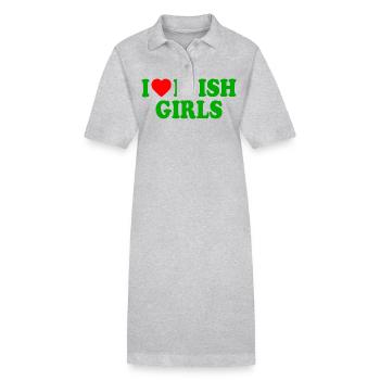 I love irish girls - Stanley/Stella Frauen Bio-Polokleid PAIGER - Grau meliert - Vorne