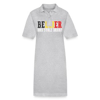 Belge Belgique - Robe polo bio PAIGER Stanley/Stella Femme - gris chiné - Devant