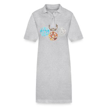 pentagram vier elemente - Stanley/Stella Frauen Bio-Polokleid PAIGER - Grau meliert - Vorne