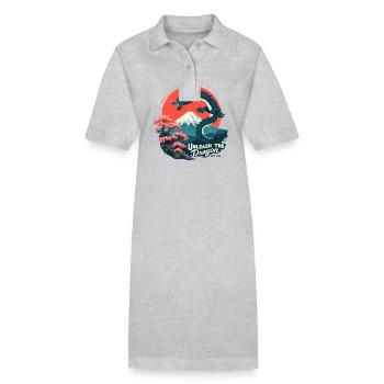 Japanischer Drache am Mount Fuji mit Kirschblüten - Stanley/Stella Frauen Bio-Polokleid PAIGER - Grau meliert - Vorne