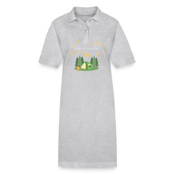 5 Million Star Hotel - Zelt unter Sternenhimmel - Stanley/Stella Frauen Bio-Polokleid PAIGER - Grau meliert - Vorne