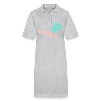 Geschenk für Charly - Stanley/Stella Frauen Bio-Polokleid PAIGER - Grau meliert - Vorne