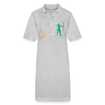 Bogenschütze Herzschlag Bogenschießen - Stanley/Stella Frauen Bio-Polokleid PAIGER - Grau meliert - Vorne