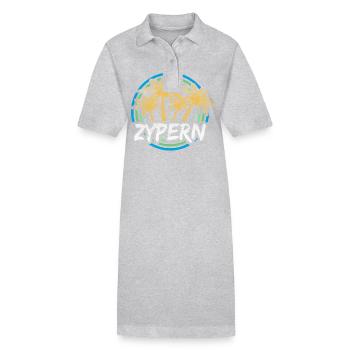 Zypern als Urlaub - Stanley/Stella Frauen Bio-Polokleid PAIGER - Grau meliert - Vorne