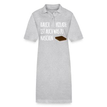 Smoked chocolate - Stanley/Stella PAIGER Organic Women’s Polo Dress - heather grey - Front