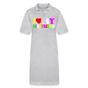 I love my girlfriend - Stanley/Stella Frauen Bio-Polokleid PAIGER - Grau meliert - Vorne