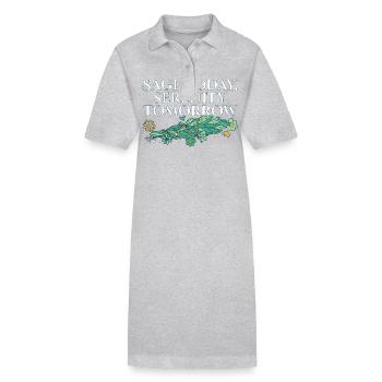 Burning Sage Today Serenity Tomorrow Smudge - Stanley/Stella PAIGER Organic Women’s Polo Dress - heather grey - Front