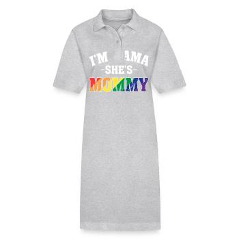 Lesbische Mutter Gay Pride Ich bin Mama Sie ist Mama LGBT - Stanley/Stella Frauen Bio-Polokleid PAIGER - Grau meliert - Vorne