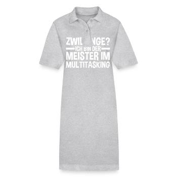 Papa de jumeaux - Robe polo bio PAIGER Stanley/Stella Femme - gris chiné - Devant