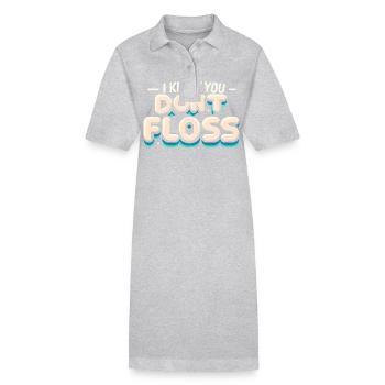 I Know You Don't Floss 14 - Stanley/Stella Frauen Bio-Polokleid PAIGER - Grau meliert - Vorne
