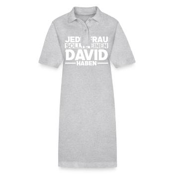 David - Stanley/Stella Frauen Bio-Polokleid PAIGER - Grau meliert - Vorne