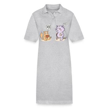 Das kostet einen Arm und ein Bein Lustige Katzengespräche - Stanley/Stella Frauen Bio-Polokleid PAIGER - Grau meliert - Vorne