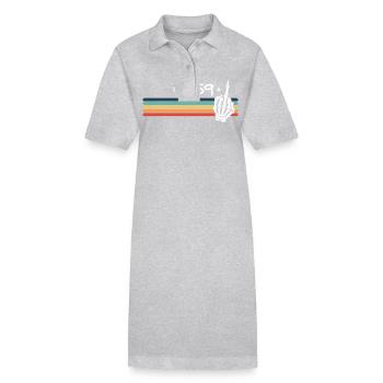 Ich bin nicht 60, ich bin 59 plus Mittelfingerschädel - Stanley/Stella Frauen Bio-Polokleid PAIGER - Grau meliert - Vorne
