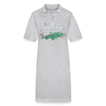 Healing Is A Journey Sage Is My Compass Smudge - Stanley/Stella PAIGER Organic Women’s Polo Dress - heather grey - Front