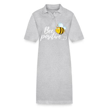Abeille de mauvaise humeur - Robe polo bio PAIGER Stanley/Stella Femme - gris chiné - Devant