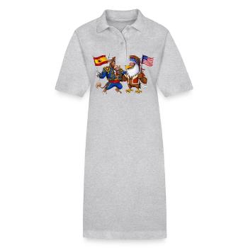 Spanisch-amerikanisches Erbe - Stanley/Stella Frauen Bio-Polokleid PAIGER - Grau meliert - Vorne