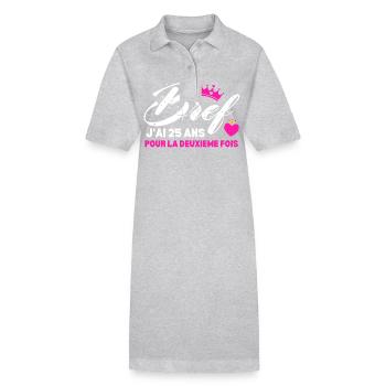 Bref J'ai 25 Ans Pour La Deuxième Fois - Robe polo bio PAIGER Stanley/Stella Femme - gris chiné - Devant