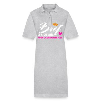 Bref J'ai 25 Ans Pour La Deuxième Fois - Robe polo bio PAIGER Stanley/Stella Femme - gris chiné - Devant