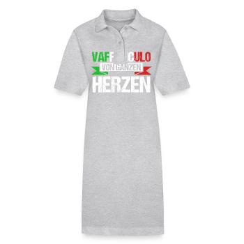 Italien Italiener Vaffanculo - Stanley/Stella Frauen Bio-Polokleid PAIGER - Grau meliert - Vorne