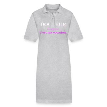 Doctor, doctor, nurse, health and white coat - Stanley/Stella PAIGER Organic Women’s Polo Dress - heather grey - Front