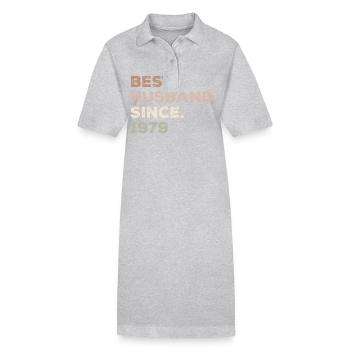 Bester Ehemann seit 1979 Jubiläumsgeschenk - Stanley/Stella Frauen Bio-Polokleid PAIGER - Grau meliert - Vorne