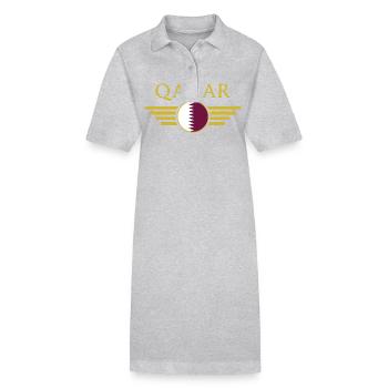 J’aime le Qatar, T-shirt design de style élégance - Robe polo bio PAIGER Stanley/Stella Femme - gris chiné - Devant