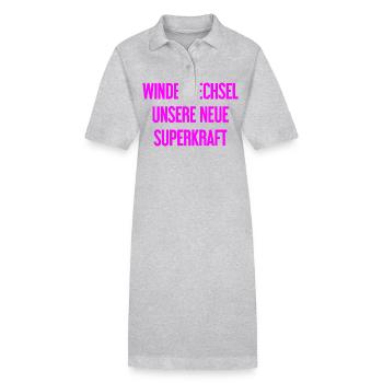 Diaper change – our new superpower - Stanley/Stella PAIGER Organic Women’s Polo Dress - heather grey - Front