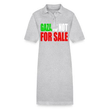 gaza is not for sale - Stanley/Stella PAIGER Organic Women’s Polo Dress - heather grey - Front