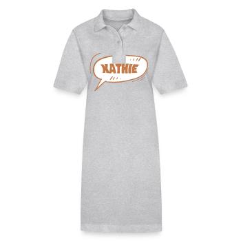 Kathie dans le rôle de Kathie - Robe polo bio PAIGER Stanley/Stella Femme - gris chiné - Devant