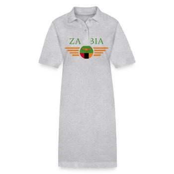 J’aime la Zambie, T-shirt design de style élégance - Robe polo bio PAIGER Stanley/Stella Femme - gris chiné - Devant