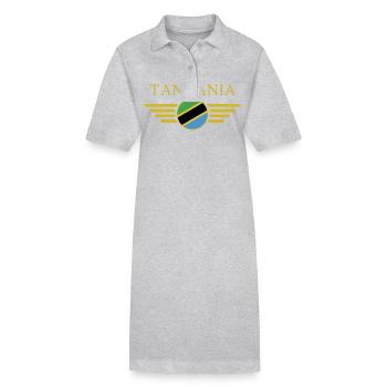 J’aime la Tanzanie, T-Shirt Design Style Élégance - Robe polo bio PAIGER Stanley/Stella Femme - gris chiné - Devant