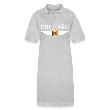 T-shirt Chișinău – L’amour de la capitale - Robe polo bio PAIGER Stanley/Stella Femme - gris chiné - Devant