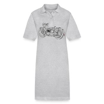 Croquis de moto - Robe polo bio PAIGER Stanley/Stella Femme - gris chiné - Devant