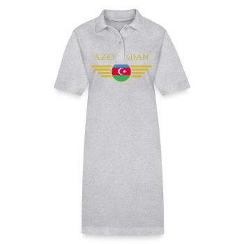 I Love Azerbaijan, Elegance Design T-Shirt - Stanley/Stella PAIGER Organic Women’s Polo Dress - heather grey - Front