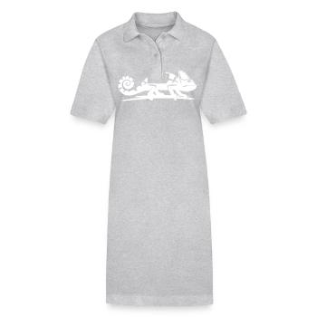 Kinder Chamäleon wandert über einen Ast - Stanley/Stella Frauen Bio-Polokleid PAIGER - Grau meliert - Vorne