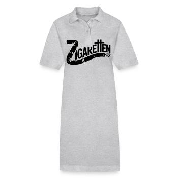 Zigaretten - Deutsche Memes - Stanley/Stella Frauen Bio-Polokleid PAIGER - Grau meliert - Vorne