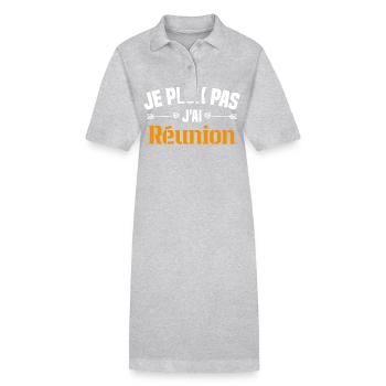 je peux pas j ai Réunion - Robe polo bio PAIGER Stanley/Stella Femme - gris chiné - Devant