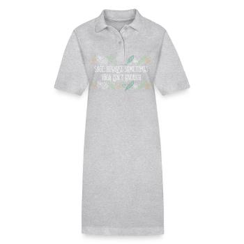 Sage Because Sometimes Yoga Isn't Enough Smudge - Stanley/Stella PAIGER Organic Women’s Polo Dress - heather grey - Front