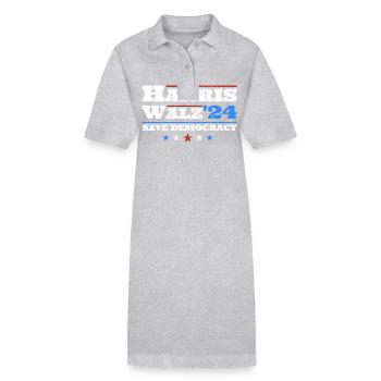 Kamala Harris & Tim Walz 2024 Support Vintage - Robe polo bio PAIGER Stanley/Stella Femme - gris chiné - Devant