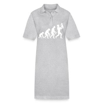 Evolution from monkey to dad - Stanley/Stella PAIGER Organic Women’s Polo Dress - heather grey - Front
