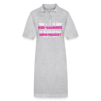 je suis aide soignante idée cadeau aide soignante - Robe polo bio PAIGER Stanley/Stella Femme - gris chiné - Devant