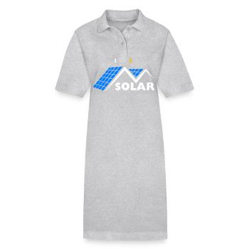 Go Solar - Photovoltaics - Solar Energy - Roof - Stanley/Stella PAIGER Organic Women’s Polo Dress - heather grey - Front