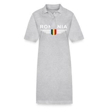 Bukarest T-Shirt für Rumänien Fans - Stanley/Stella Frauen Bio-Polokleid PAIGER - Grau meliert - Vorne
