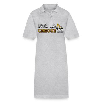 Fait ça Creuse bb humour Pelleteuse - Robe polo bio PAIGER Stanley/Stella Femme - gris chiné - Devant