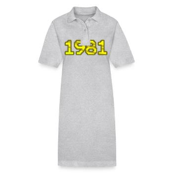 Nerd 1981 - Stanley/Stella PAIGER Organic Women’s Polo Dress - heather grey - Front