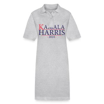 Kamala 2024 - Kamala Harris 2024 pour la présidence - Robe polo bio PAIGER Stanley/Stella Femme - gris chiné - Devant