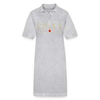 Ich liebe China, Eleganz Stil Design T-Shirt - Stanley/Stella Frauen Bio-Polokleid PAIGER - Grau meliert - Vorne