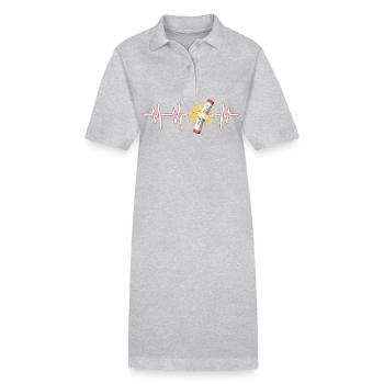 Heartbeat Böller - Stanley/Stella Frauen Bio-Polokleid PAIGER - Grau meliert - Vorne
