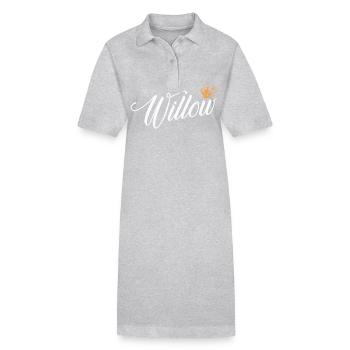 Willow Nom personnalisé pour les femmes Enfants Tout-petits - - Robe polo bio PAIGER Stanley/Stella Femme - gris chiné - Devant